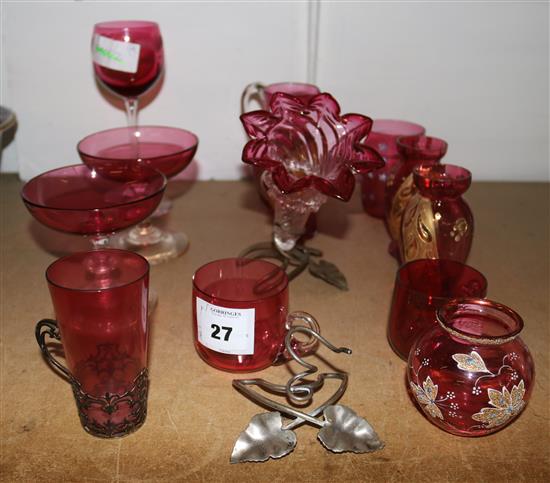 Cranberry glassware